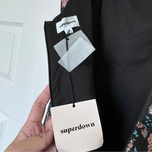 Revolve Superdown Macey Mini Dress Size Black Pink Floral Mini Dress Size M - Picture 10 of 13